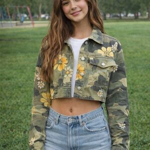 Forever 21 Floral Utility Jacket